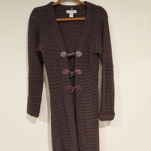 Quick reflex long brown sweater